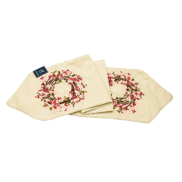 NWT Blossom Wreath Ribbon Art Table Runner - Picture 1 of 3